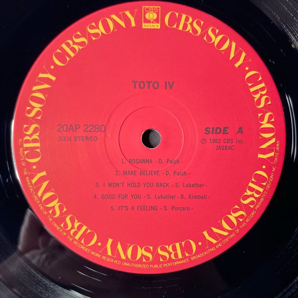 Винтажная виниловая пластинка LP Toto IV (Japan 1982) (Obi) Africa