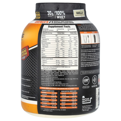 Body Fortress, Super Advanced Whey Protein, улучшенный сывороточный протеин, со вкусом ванили, 1769 г (3,9 фунта)