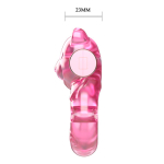 Розовое эрекционное кольцо с вибрацией 3,5х5,3см Baile Pink Bear Cock Rings BI-010083