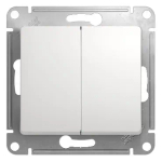GLOSSA 2-клавишный ПЕРЕКЛЮЧАТЕЛЬ, сх.6+6, 10АХ, механизм, БЕЛЫЙ