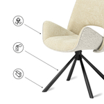 Стул на металлокаркасе Woodville Balaton 360 крутящийся beige, black, ножки черные