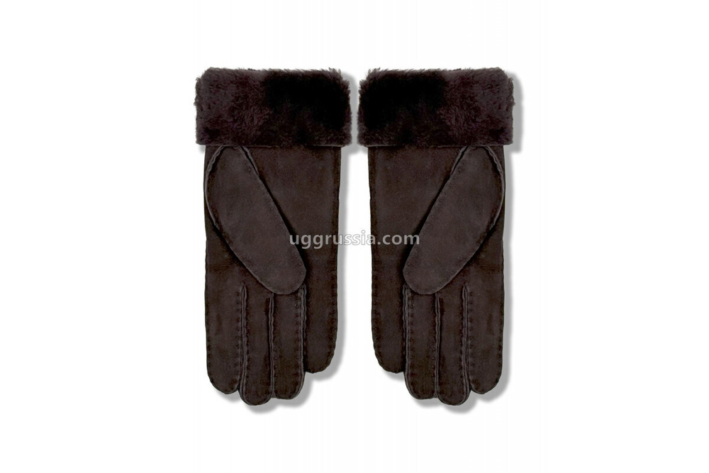 UGG Перчатки Замшевые Женские Коричневые