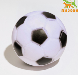 Игрушка для собак «Мяч Футбол», 6.2 см, пищащая, винил