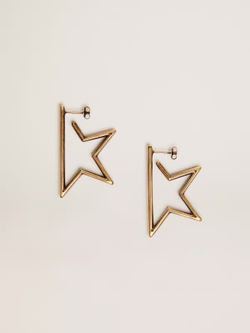 Star antique gold color pendant earrings