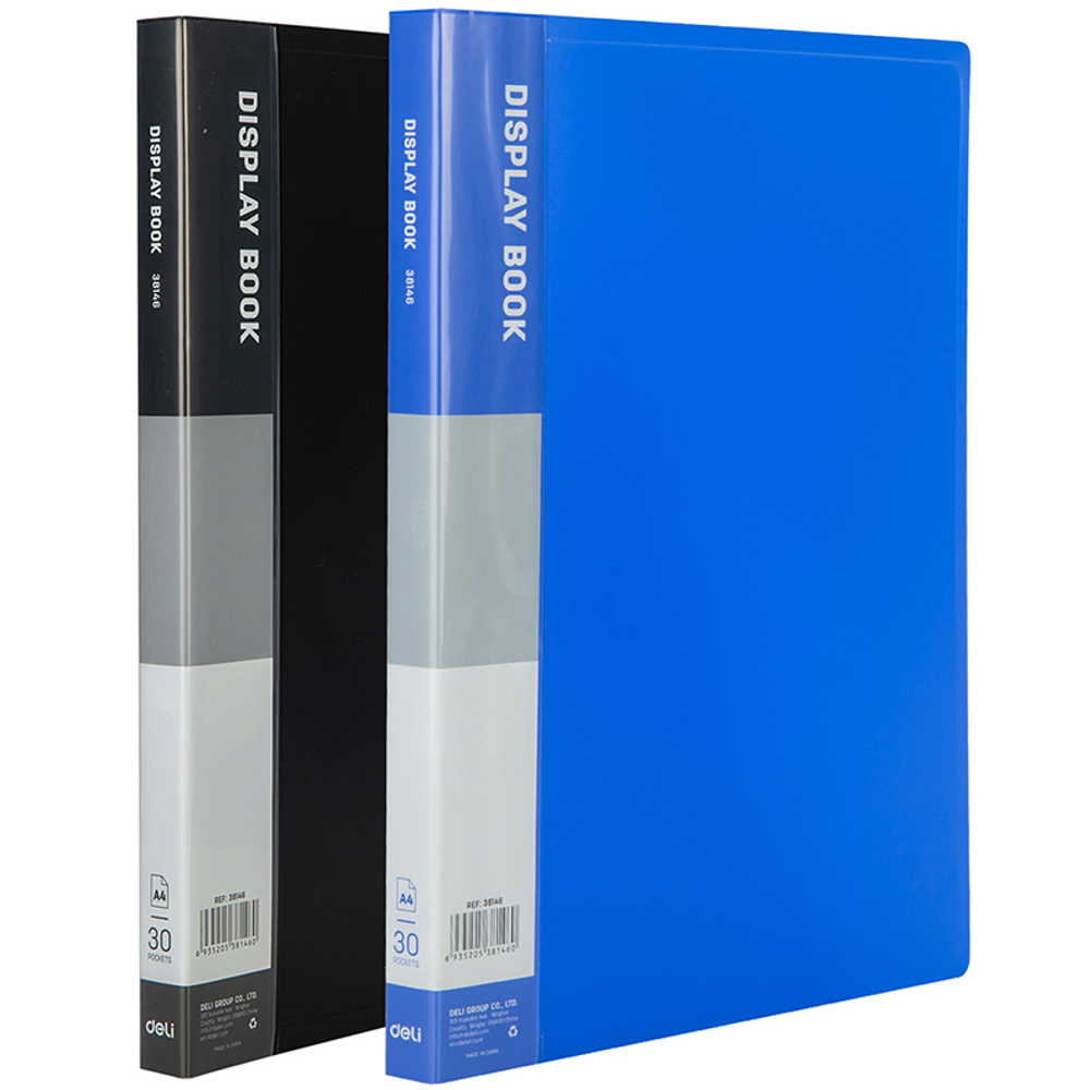 Папка с файлами DELI "Classic" на 30 вкладышей, 0.5 мм, ассорти