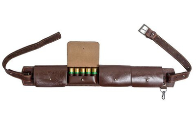 Патронташ закрытый люкс 12к / кожа / коричневый