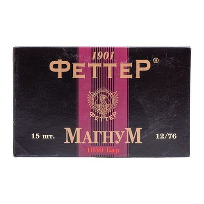 Патрон 12/76 ФЕТТЕР МАГНУМ картечь 6,2мм, 37гр., коробка 15 шт.
