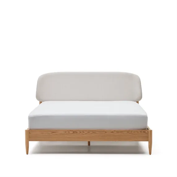 Кровать Octavia из ясеневой фанеры с белым мягким изголовьем 180x200 см