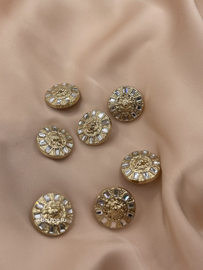 Пуговицы Бмн золотистые с зеркальными деталями