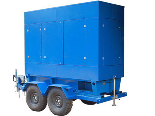 Дизельный генератор ТСС ЭД-120-Т400-1РКМ11 в кожухе на шасси