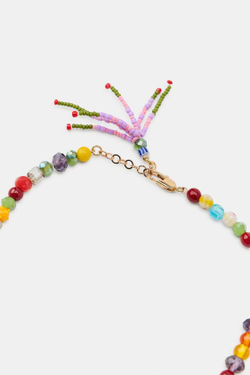 ZARA КОМБИНИРОВАННОЕ ОЖЕРЕЛЬЕ С БУСИНАМИ, РАЗНОЦВЕТНЫЙ