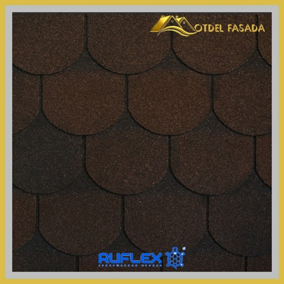 Гибкая черепица Ruflex Ornami R-O-4 Темный шоколад, 3 м2/уп.