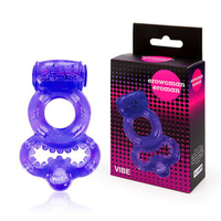 Фиолетовое эрекционное виброкольцо с шипами Bior Toys Erowoman-Eroman EE-10269
