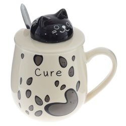 GAEM Кружка с крышкой и ложкой, 350 мл, L13 W9 H13 см, 4в.