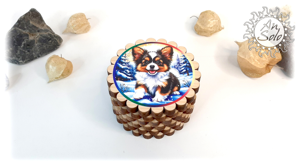 Мини-шкатулка "Щенок "Папиньон"