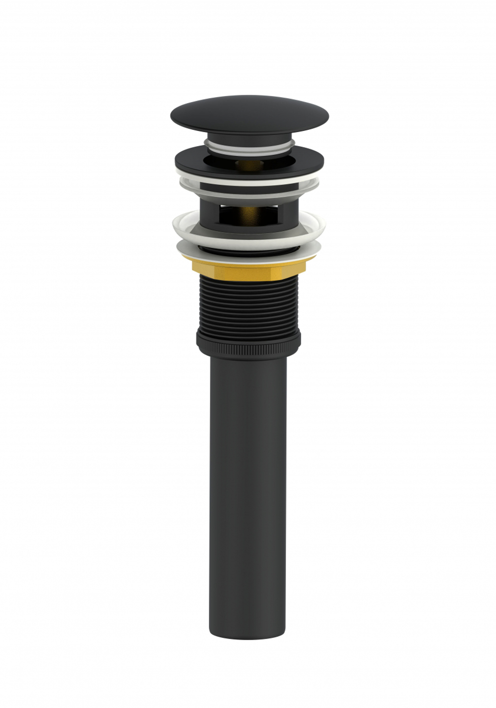 Донный клапан для раковины с переливом 1 1/4 WONZON & WOGHAND, Черный матовый (WW-88SS03-MB)