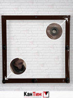 Мягкое ПВХ-окно 700 мкм | Коричневый окантовка | Чёрный люверсы |  Поворотная скоба | Ширина: 305 см Высота: 80-265 см