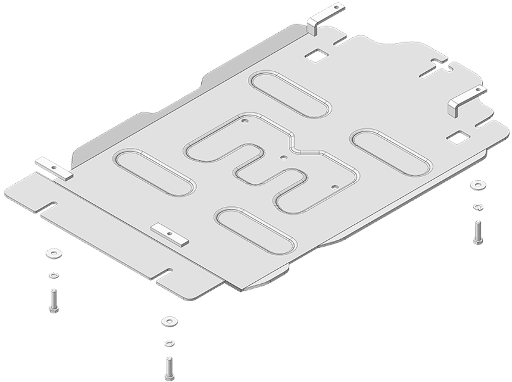 Защита КПП. 5 мм, Алюминий. для Dodge Ram 1500 2024-н.в., Motodor.32917