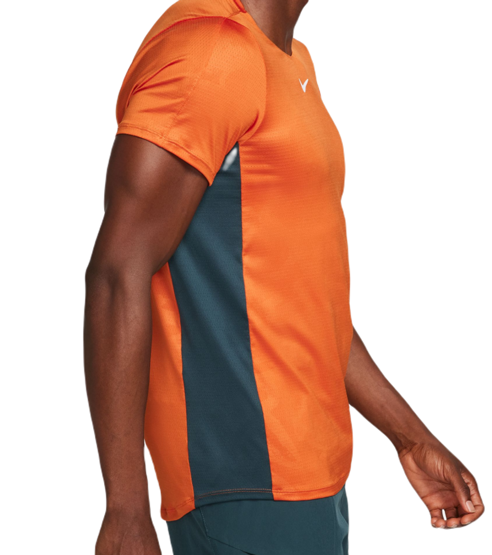 Мужская теннисная футболка Nike Court Dri-Fit Advantage Printed Tennis Top - Оранжевый