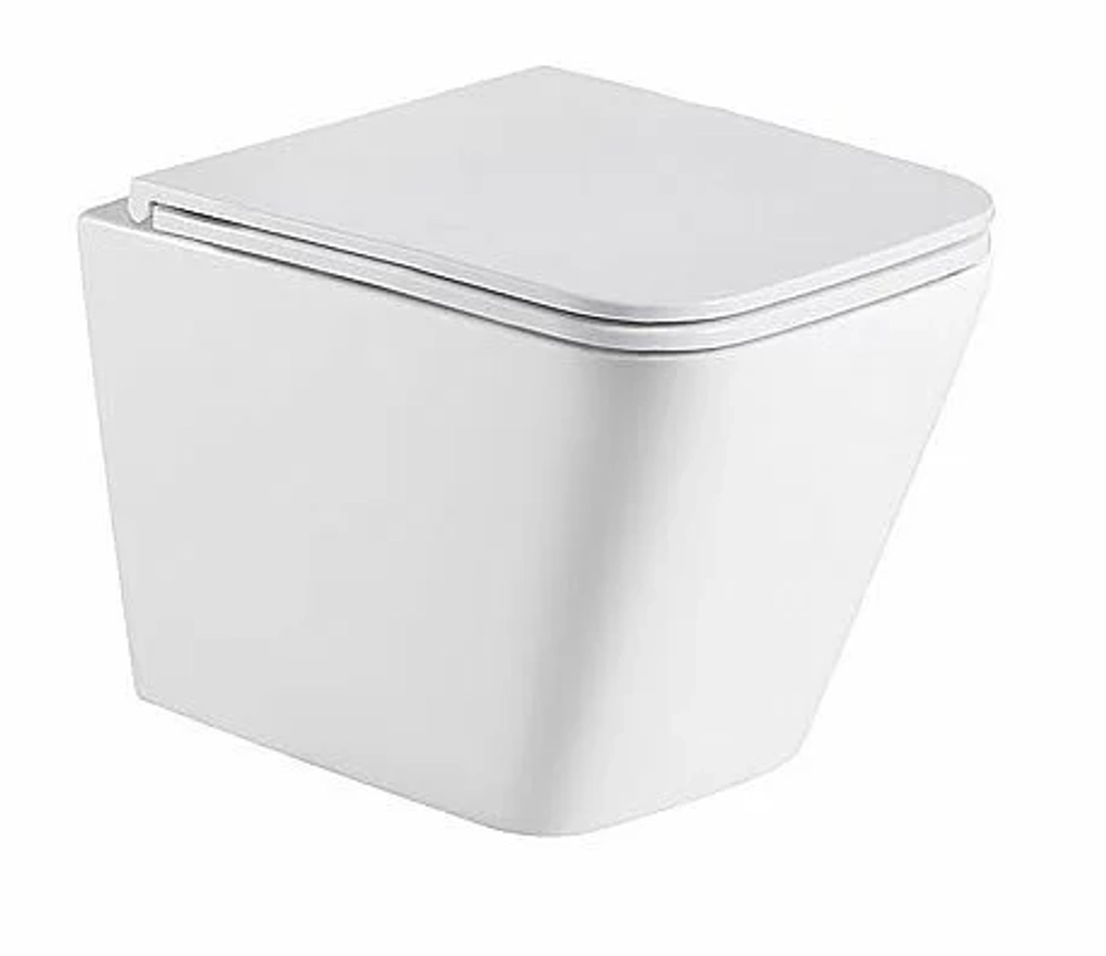 Унитаз подвесной WeltWasser AMBERG 350 ST + GELBACH 043 GL-WT + AMBERG RD-MT CR белый глянцевый, безободковый, с крышкой микролифт, слив-торнадо, с инсталляцией и кнопкой хром матовый