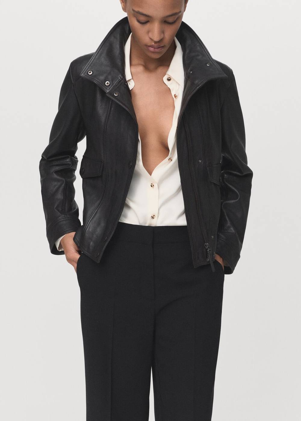 Прямые брюки с посадкой на талии