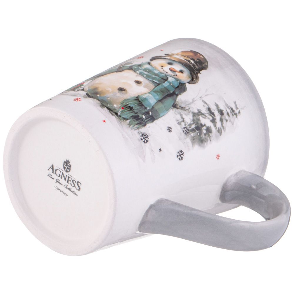 КРУЖКА AGNESS "С НОВЫМ ГОДОМ!" 12,2*8,8*10 СМ 320 МЛ (КОР=24ШТ.)
