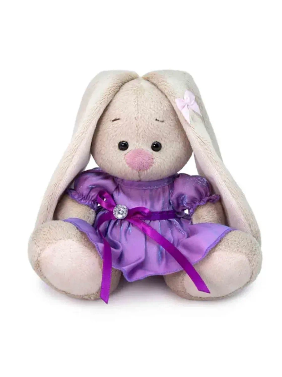 Мягкая игрушка Зайка Ми в сиреневом платье 15 см SidX-395