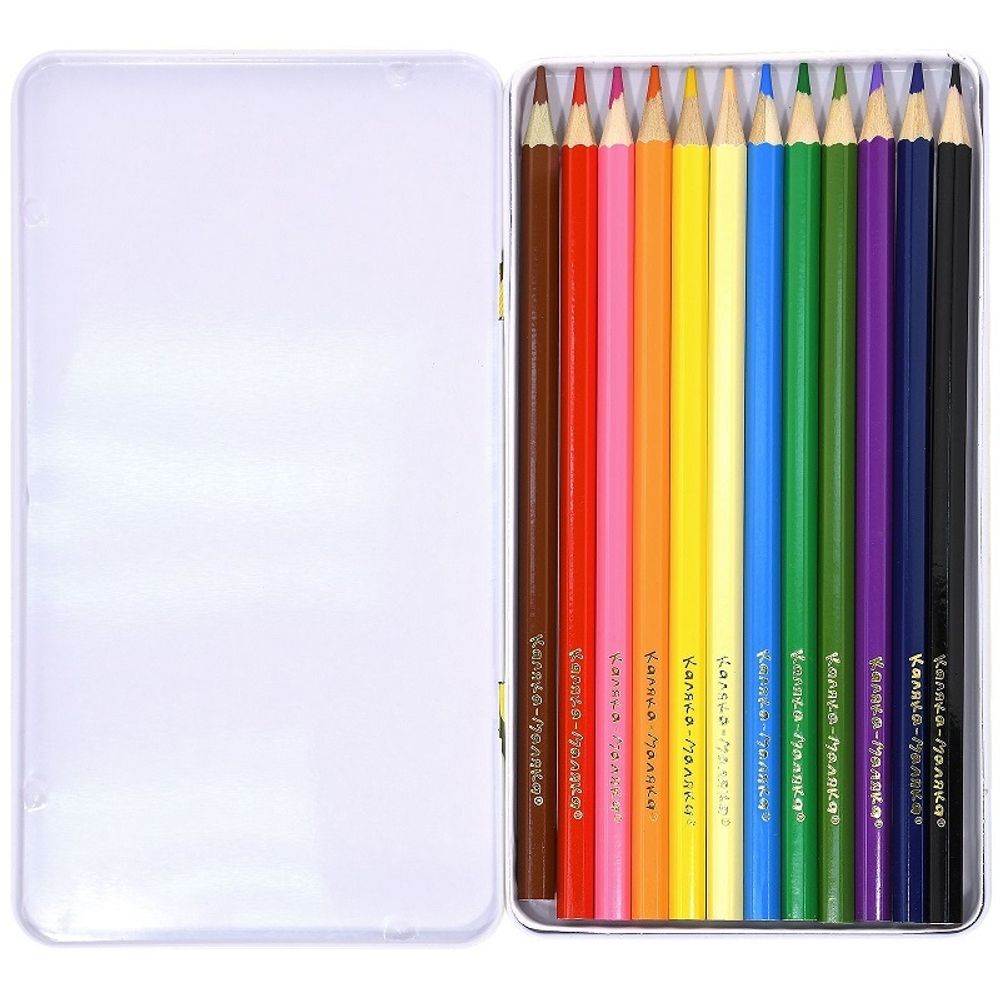 Карандаши цветные 12цв. Каляка-Маляка, метал.коробка