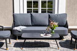 "Лугано" лаунж-зона 5-местная плетеная из роупа (веревки), каркас алюминиевый темно-серый, роуп темно-серый