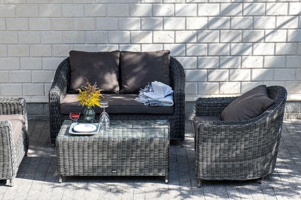 "Кон Панна" кресло из искусственного ротанга, цвет графит