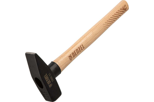 Слесарный молоток Denzel 1000 г, кованый квадратный боек, буковая рукоятка 10437