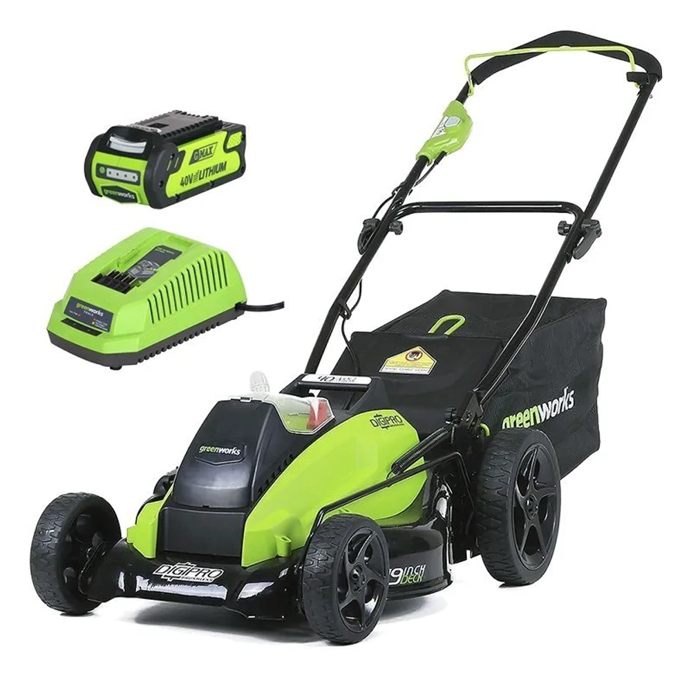 Аккумуляторная газонокосилка Greenworks G40LM45K2 40В (1 x 2 Ач, ЗУ) нож 45 см, 2500107UA