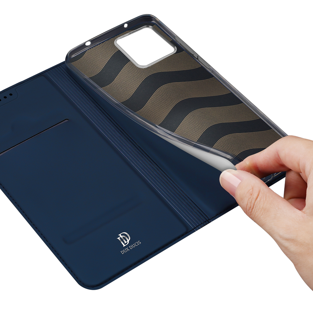 Чехол книжка из PU кожи синего цвета от Dux Ducis для смартфона OnePlus 13T и 13S, серия Skin Pro Series Case