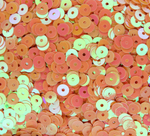 ПН006ДС4 Пайетки круглые плоские, цвет:коралловый непрозрачный (с перламутровым AB),  4 мм, 10 грамм
