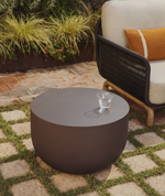 Уличный столик Garbet из коричневого бетона, диаметр 60 см