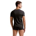 Мужская футболка черная с глубоким U-вырезом GAUVINE 5002