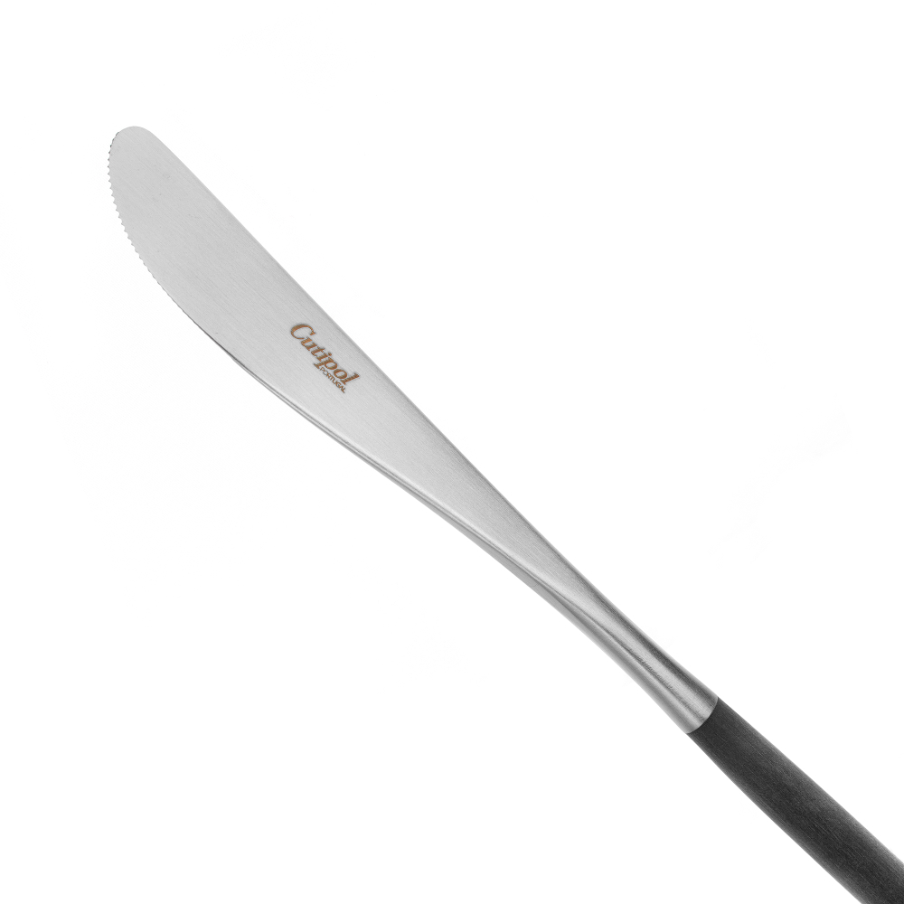 Набор столовых приборов на 6 персон 24 предмета Cutipol Mio matte с черными ручками в подарочной упаковке