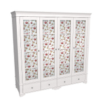 Шкаф 4х дверный со стеклянными дверями «Бейли» белый воск