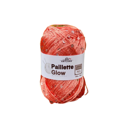 Добавочная нить п/э с пайетками, 25 гр, 140 м, коралловый