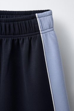 ZARA БРЮКИ С ЛАМПАСАМИ ПО БОКАМ, ТЕМНО-СИНИЙ