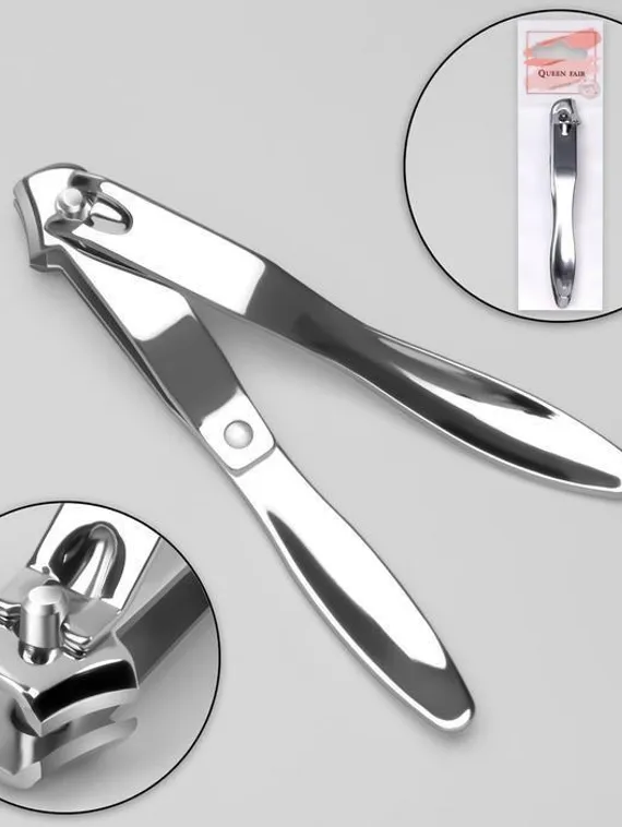 Кусачки-книпсер педикюрные, скошенное лезвие, 10 см, цвет серебристый