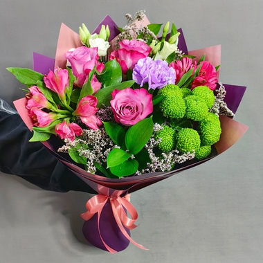 Авторский букет в яркой гамме