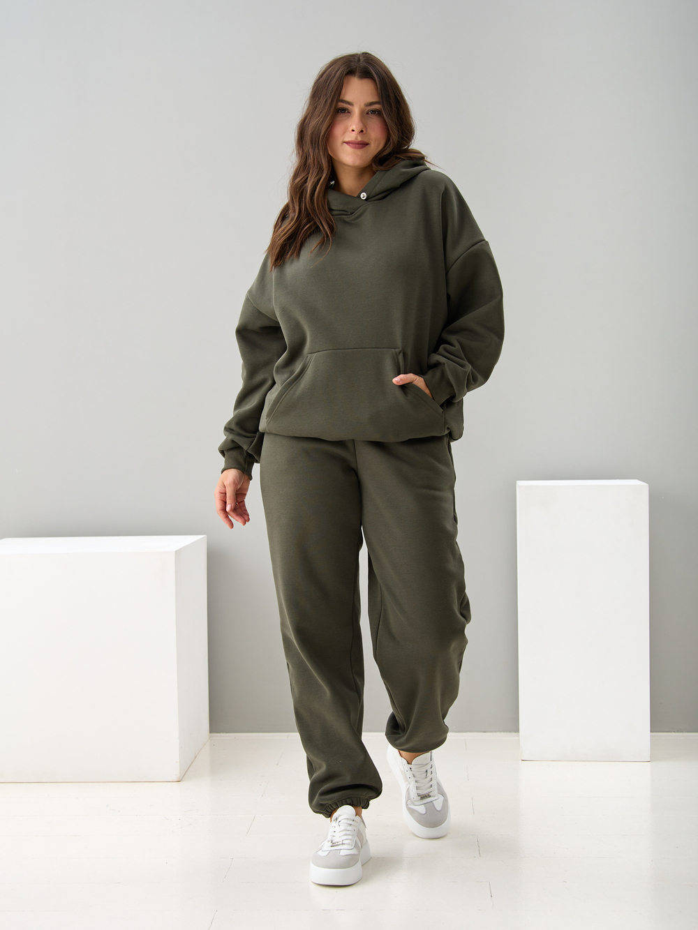 Костюм с брюками КБис-091/хаки-п