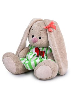 Мягкая игрушка Зайка Ми в полосатом платье 15 см