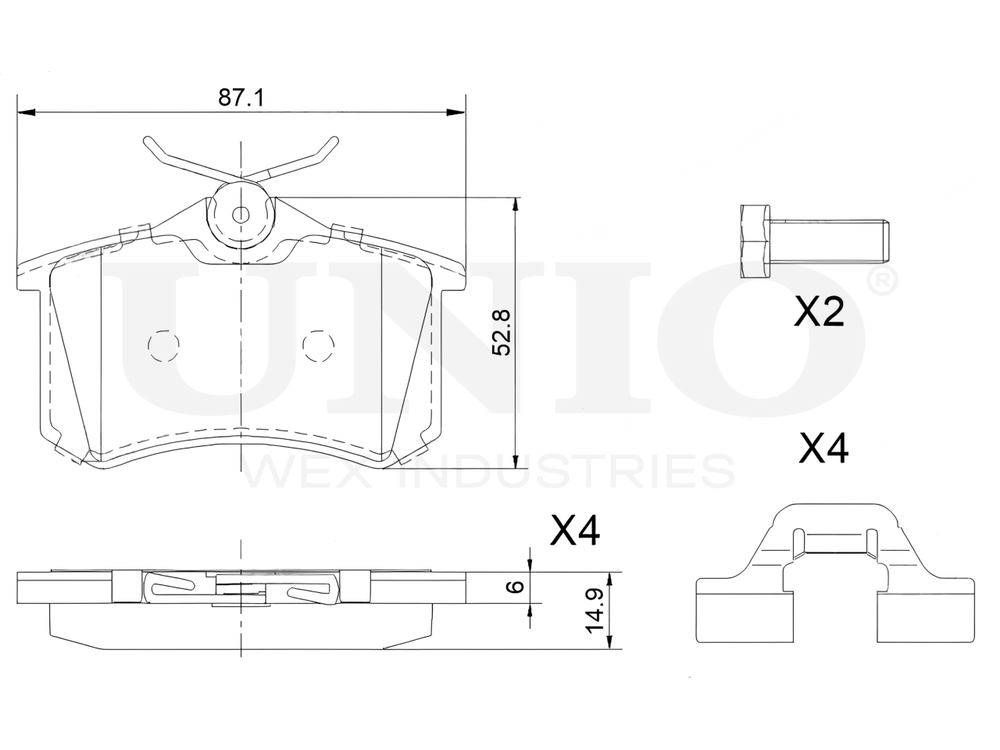 Колодки тормозные диск. задние UNIO BRP-20056