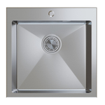 Мойка настол.монтаж 53х43 (3,0) вып 3 1/2  MIXLINE PRO с ФАСКОЙ 22см с сифоном (сатин)