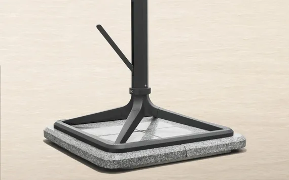 Зонт профессиональный Levia 3х3 м, тик, тортора. База и светильник в комплекте