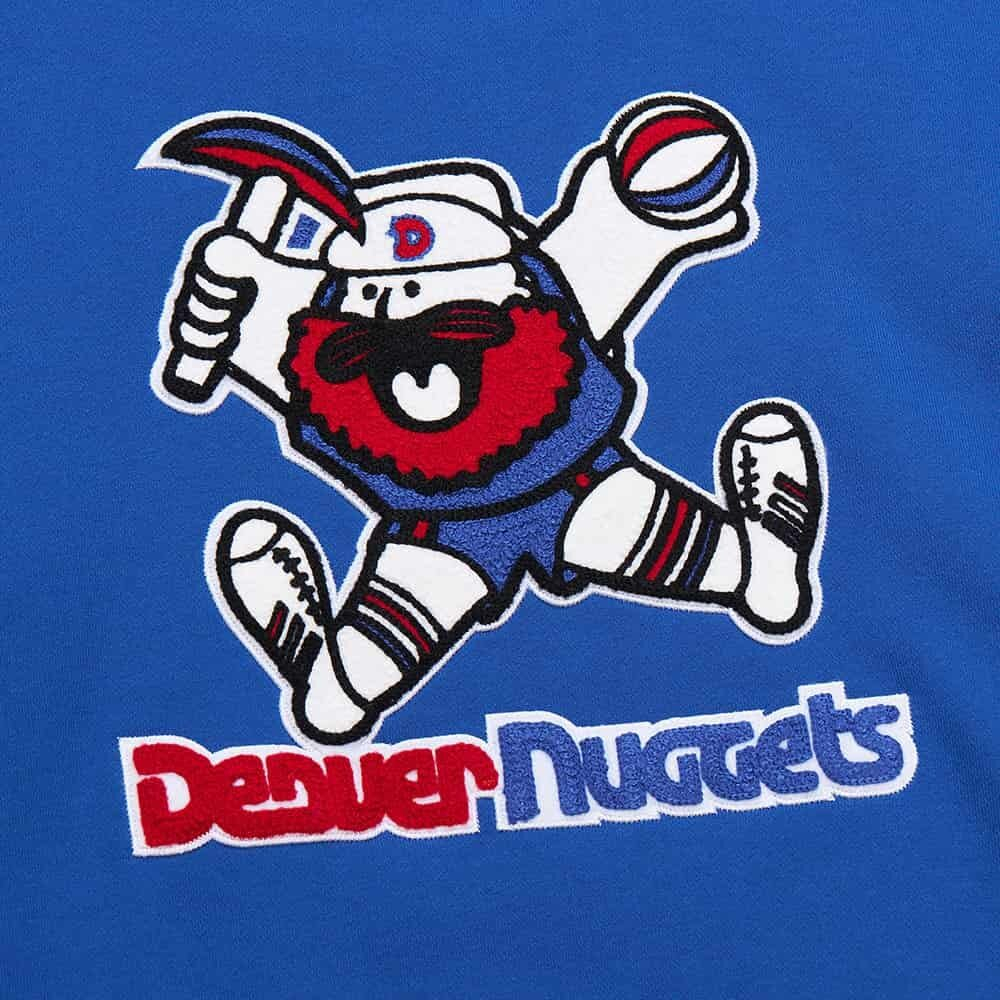 Баскетбольная толстовка Mitchell&Ness NBA Chainstitch Fleece Vintage Logo Denver Nuggets Sweatshirt Blue