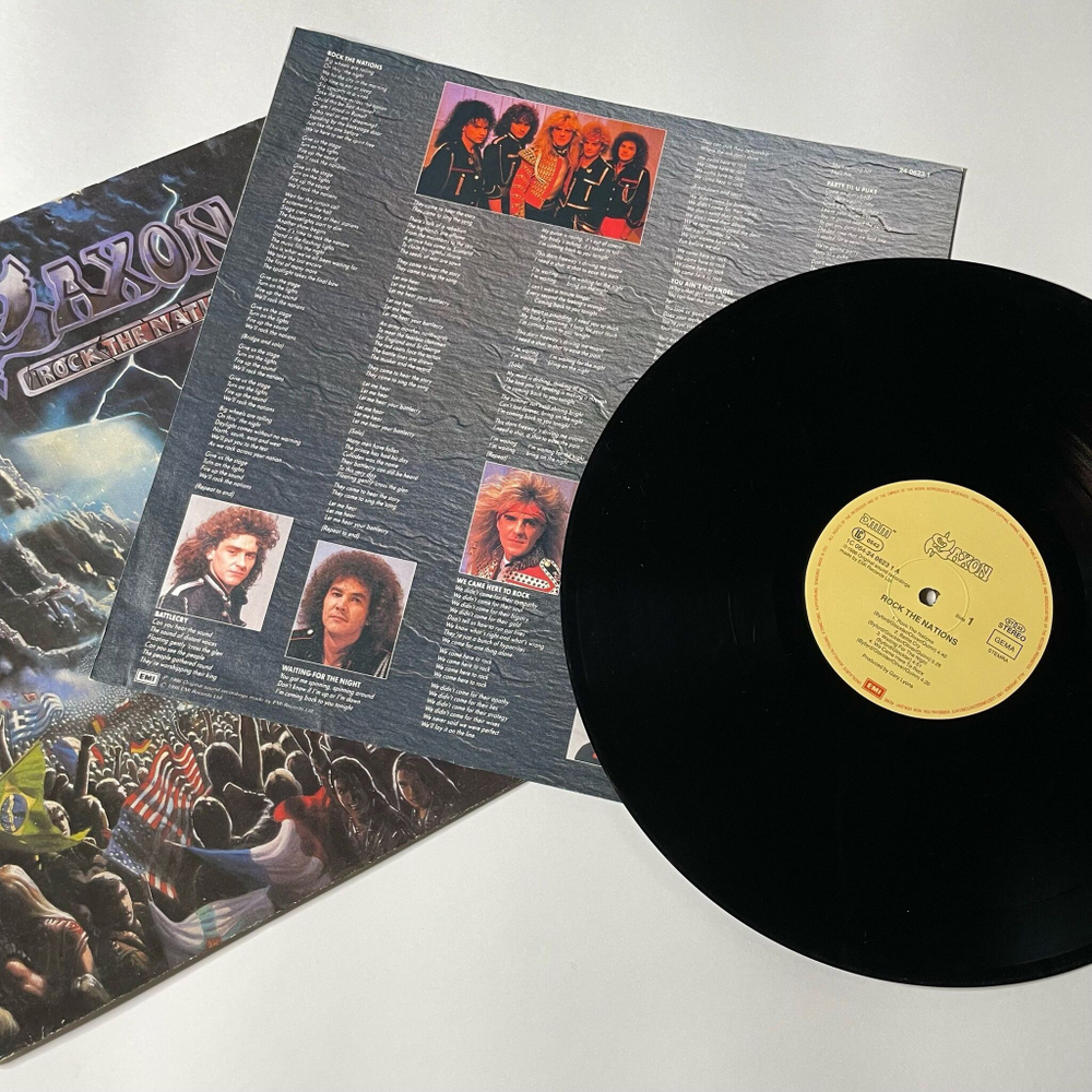 Винтажная виниловая пластинка LP Saxon Rock The Nations (Germany 1986)