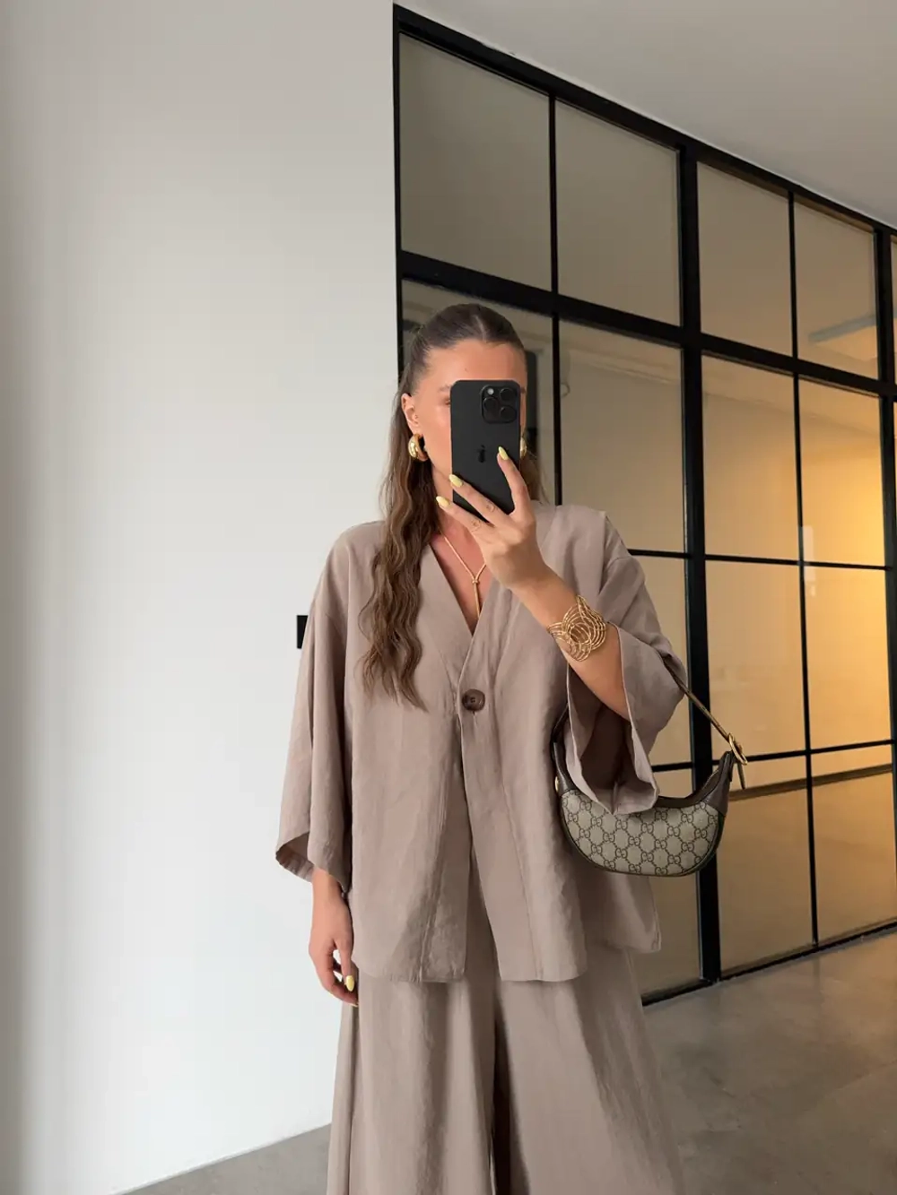 Костюм с кимоно с брюками на эластичном поясе